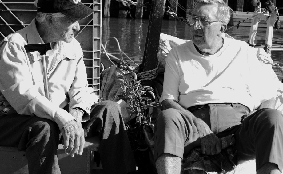 Old men Old men talking in the sun